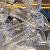60's chiseled glass stemware