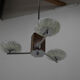 Art deco wood chrome and glass chandelier, 1940s, restored