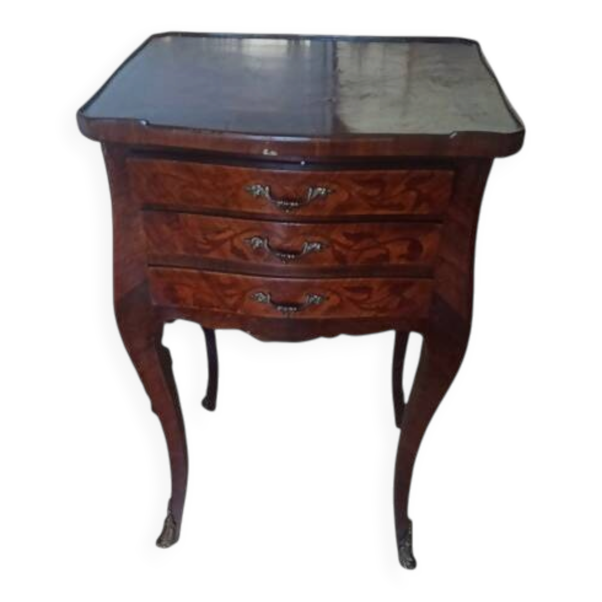 Antique bedside table with marquetry