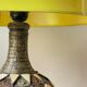 Vintage handcrafted lamp, pottery and silver-plated metal