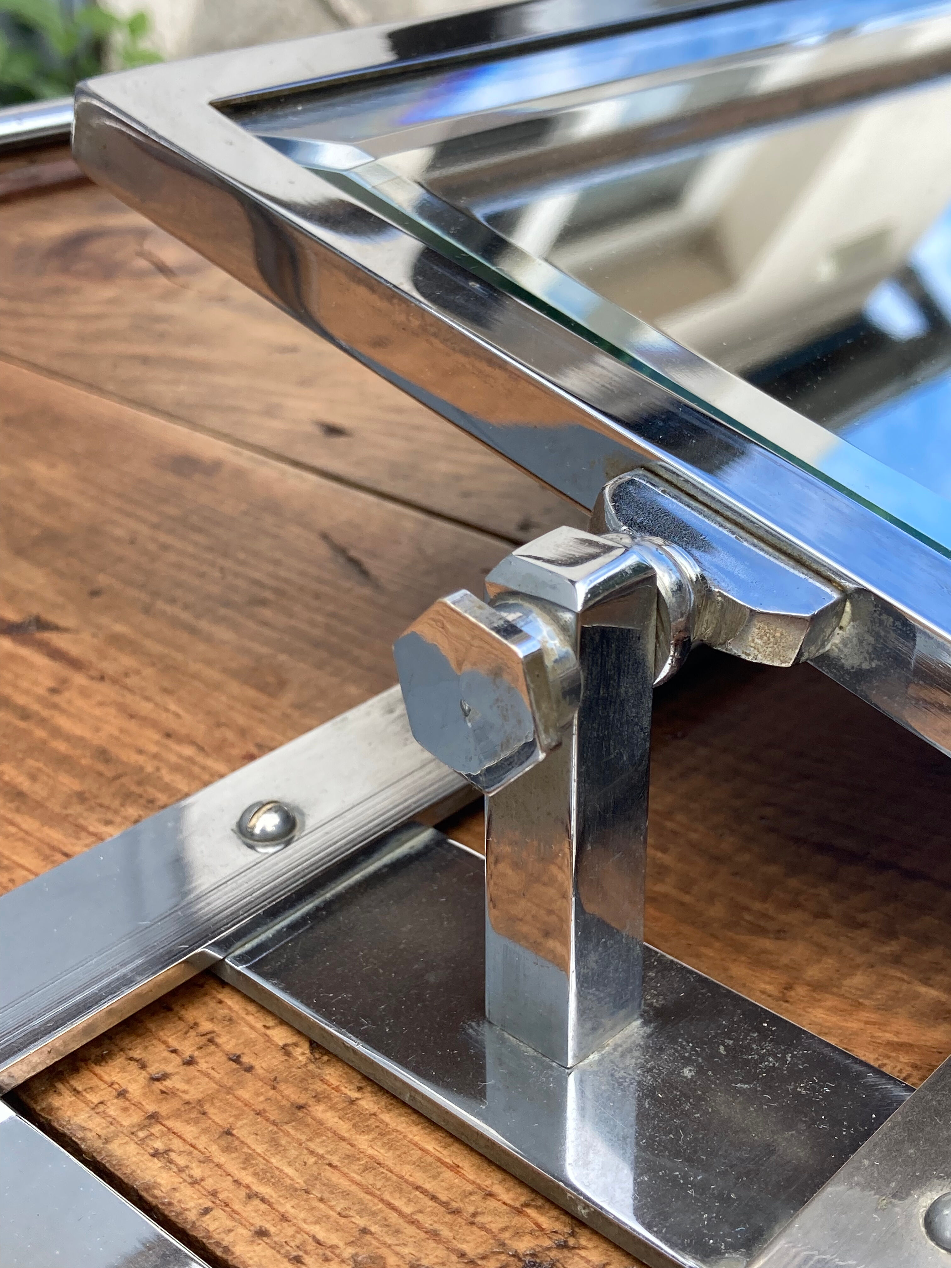 Wall coat rack / 50s chrome cloakroom