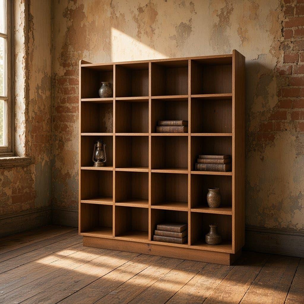 Vintage open wooden shelf / shelf / rack