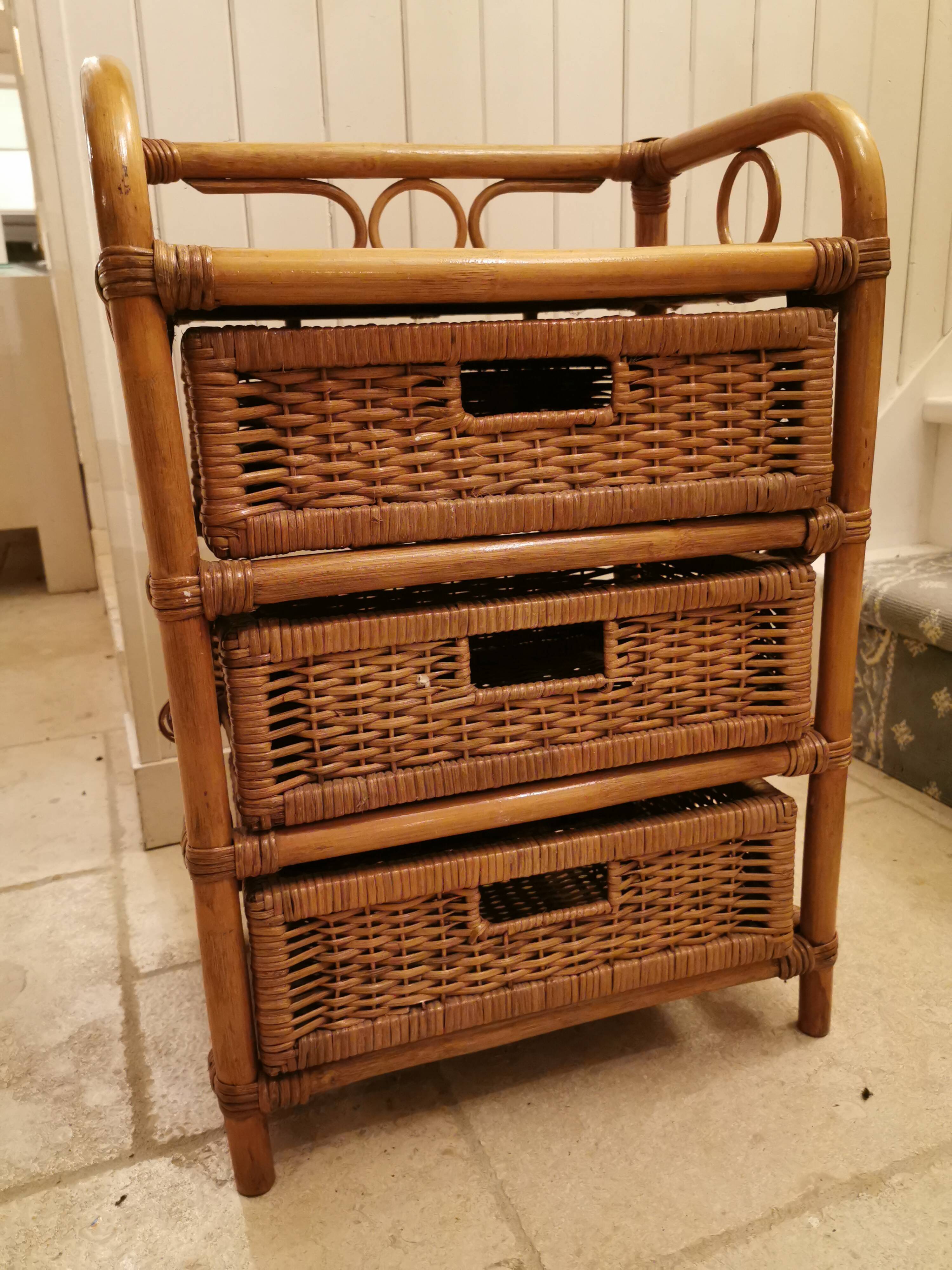 Bamboo and rattan bedside