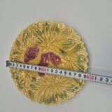 Lot 11 assiettes dessert Sarreguemines barbotine fruits 19cm vintage rare