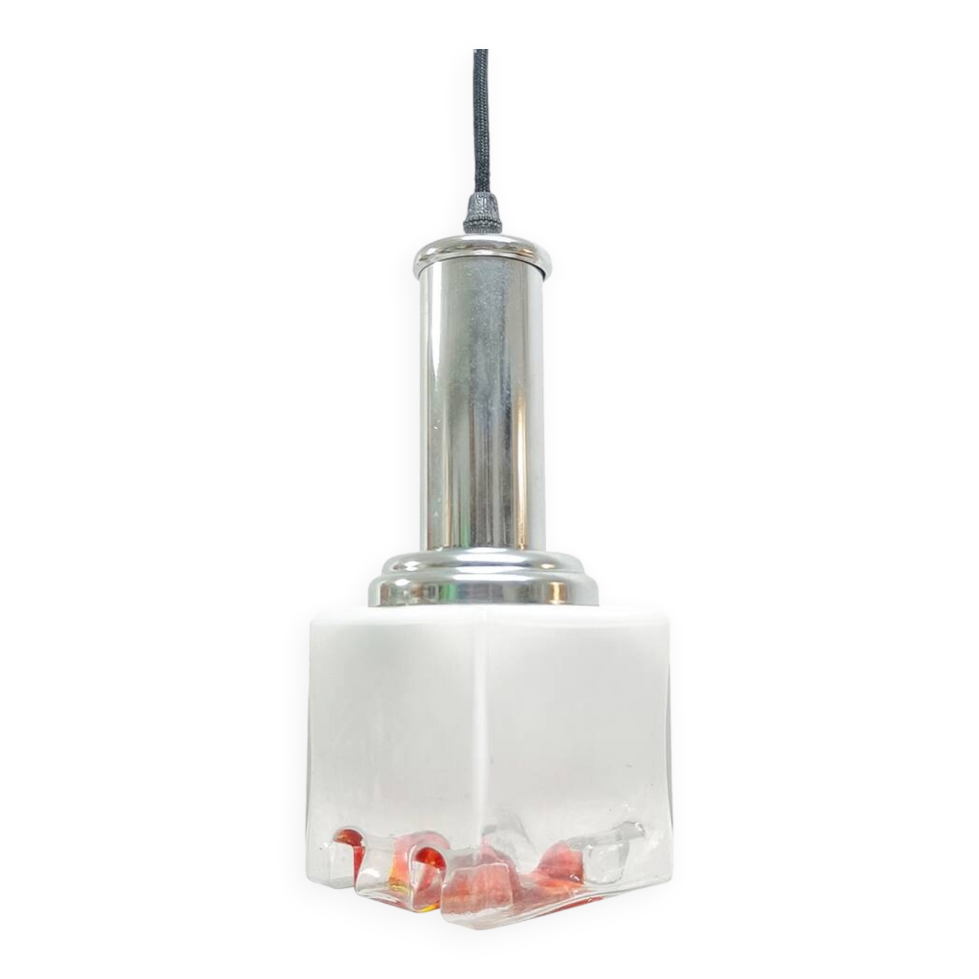 Murano Glass Cube Pendant Lamp, Italy, 1970s