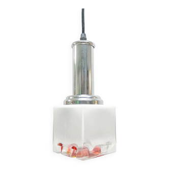 Murano Glass Cube Pendant Lamp, Italy, 1970s