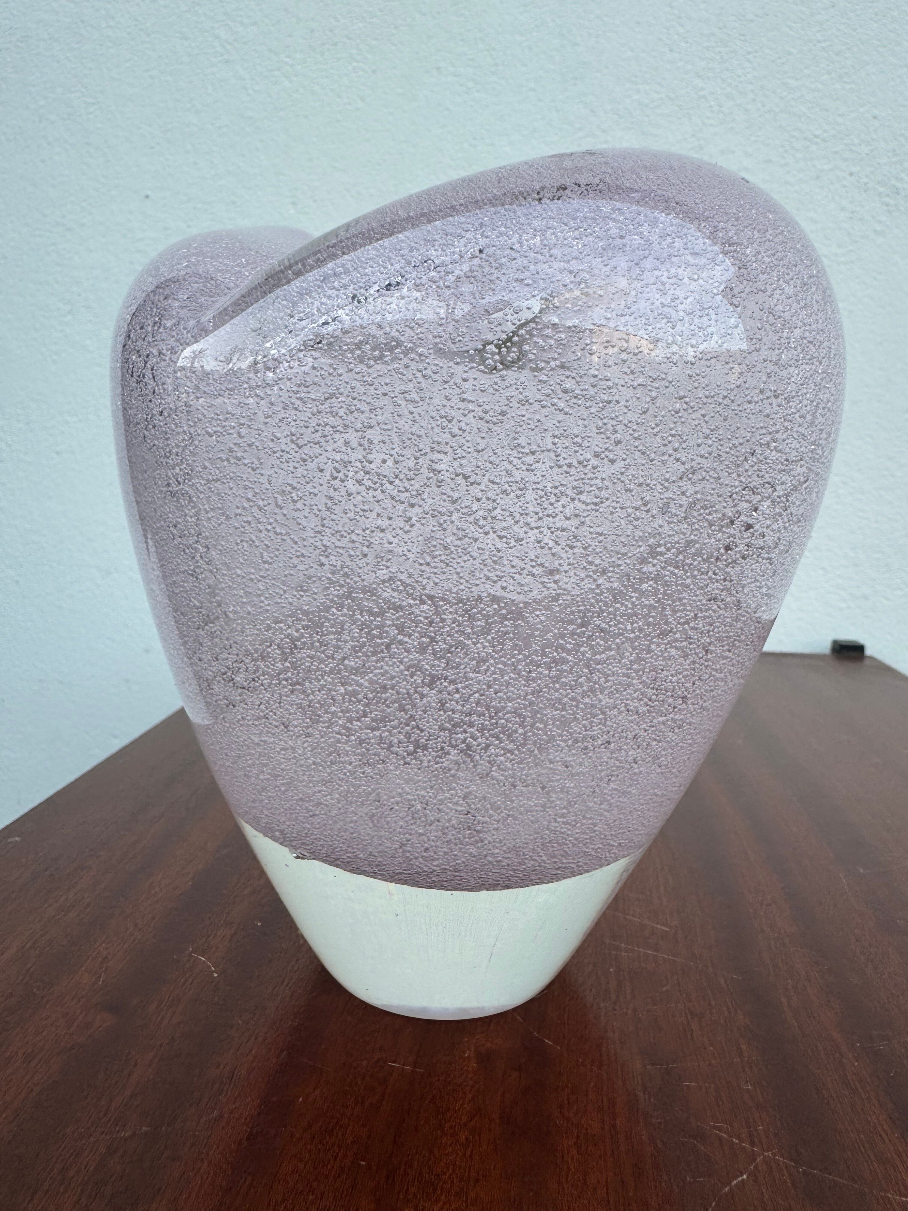 Heart-shaped bubble glass vase from the 1960s.