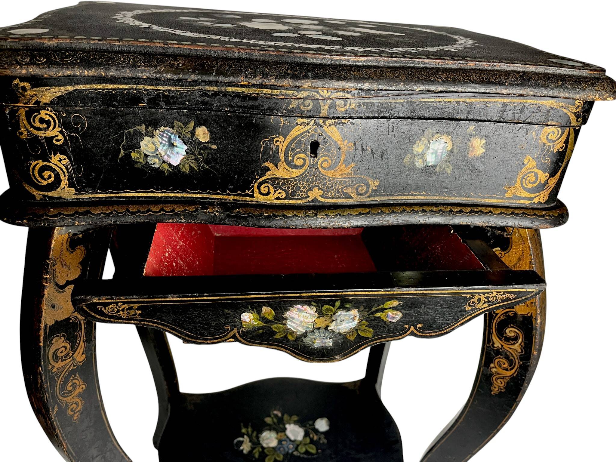 Former worker Napoleon III blackened wood mother-of-pearl 19th century