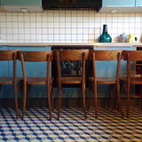 Suite 5 chairs of bistro curved wood