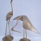 Couple of solid brass cranes from the 80s H. 48 cm