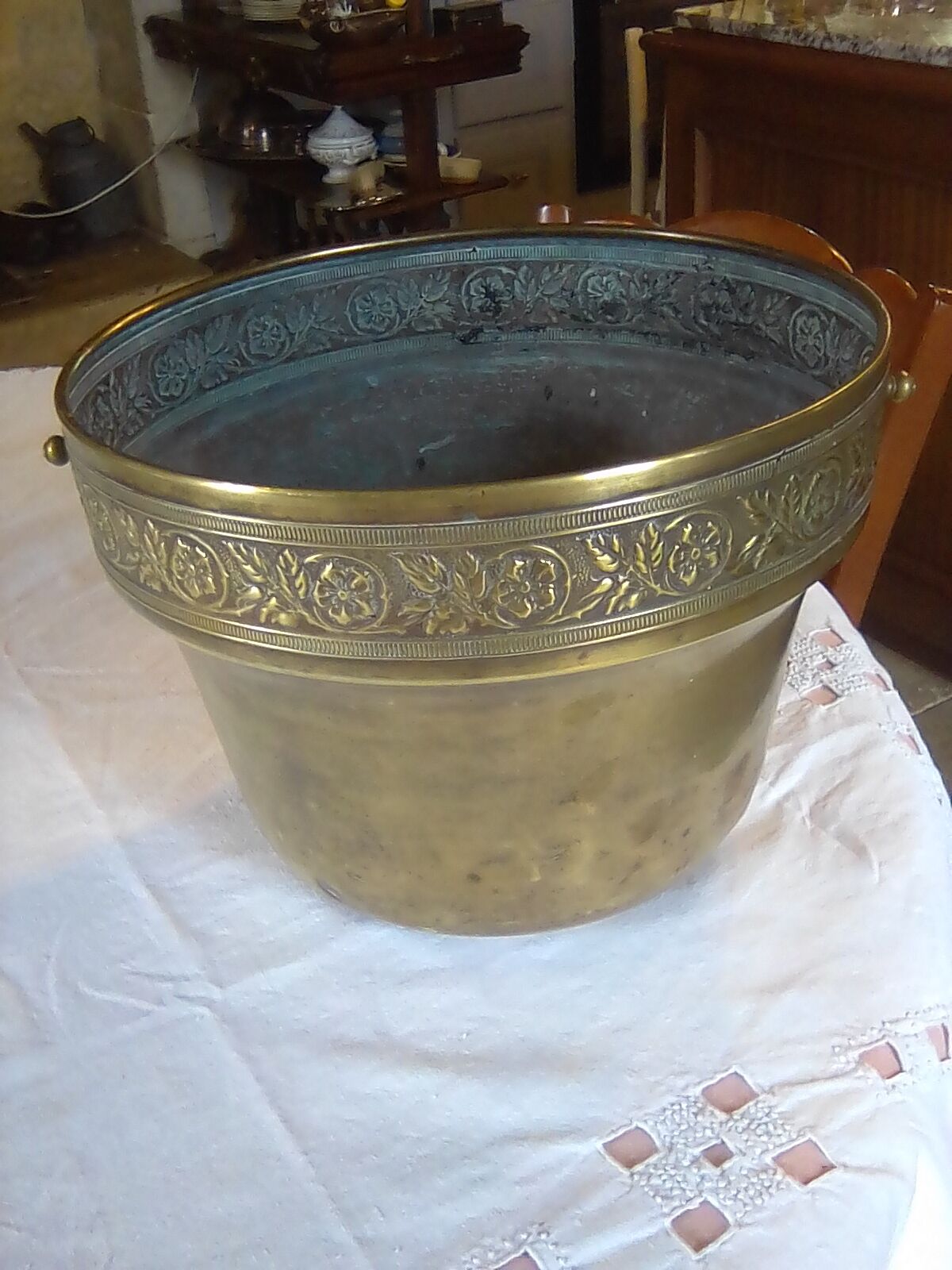Old brass pot cache