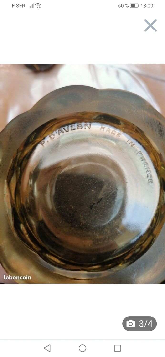 Crystal vase P. D'Avesn Art Deco