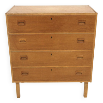 Commode, chevet scandinave en chêne, Suède, 1970