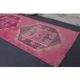 Vintage Turkish Hand-Knotted Wool Cotton Pink Runner Rug 80x264