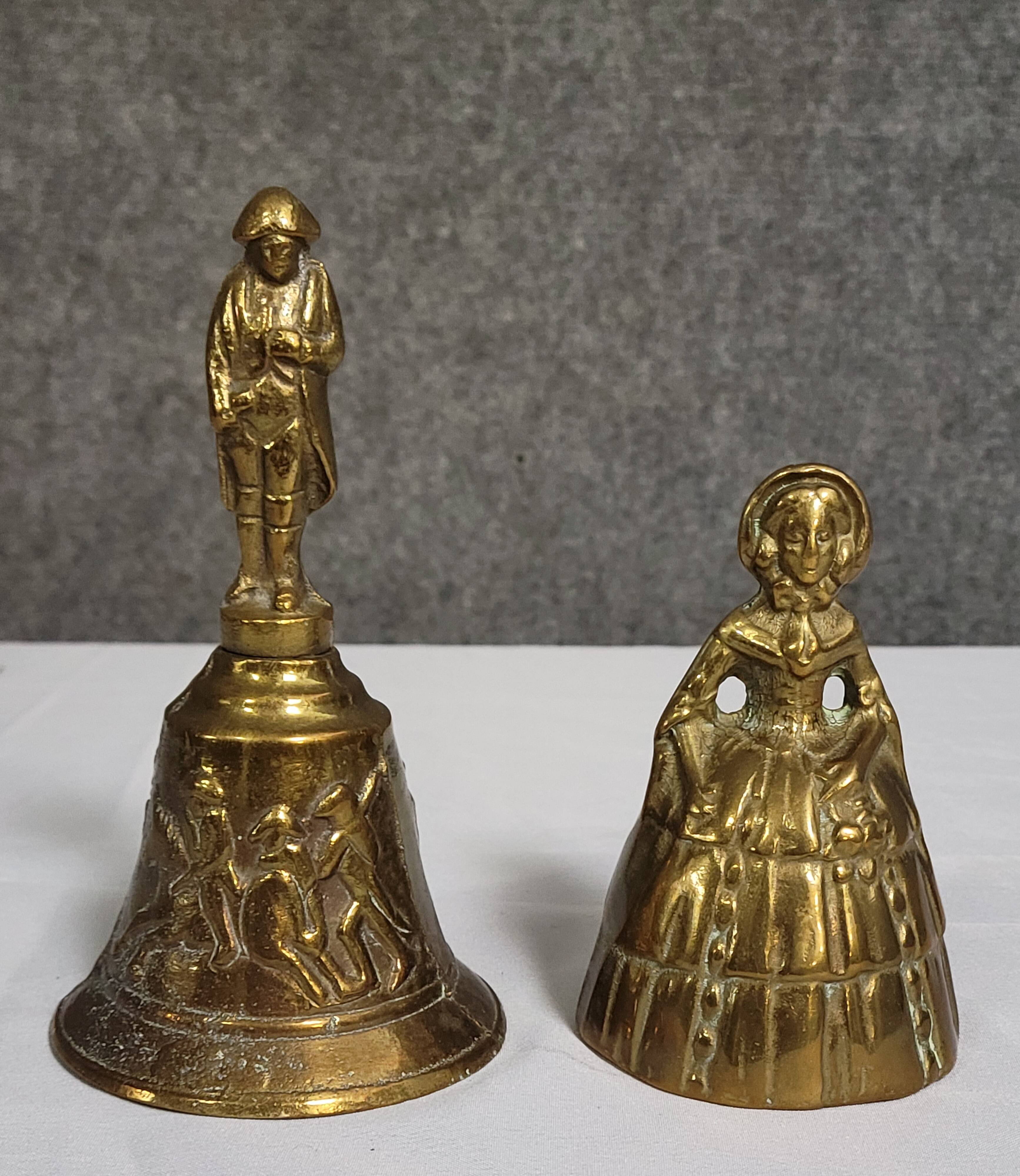 Two vintage bronze table cloches, finely chiseled and gilded
