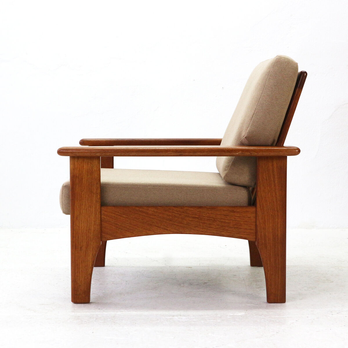 Mid-century scandinavian teak armchair with new covers