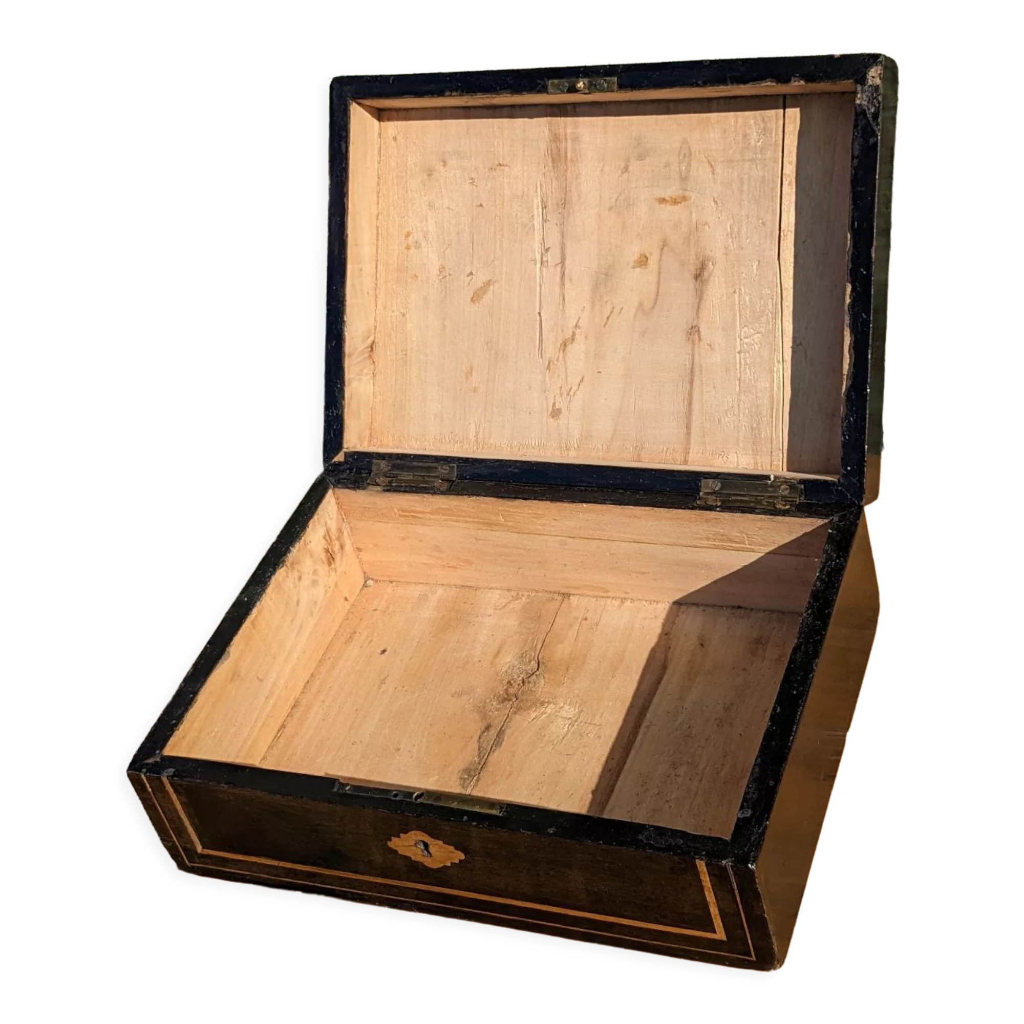 Coffret boîte Napoléon III en palissandre et bois noirci