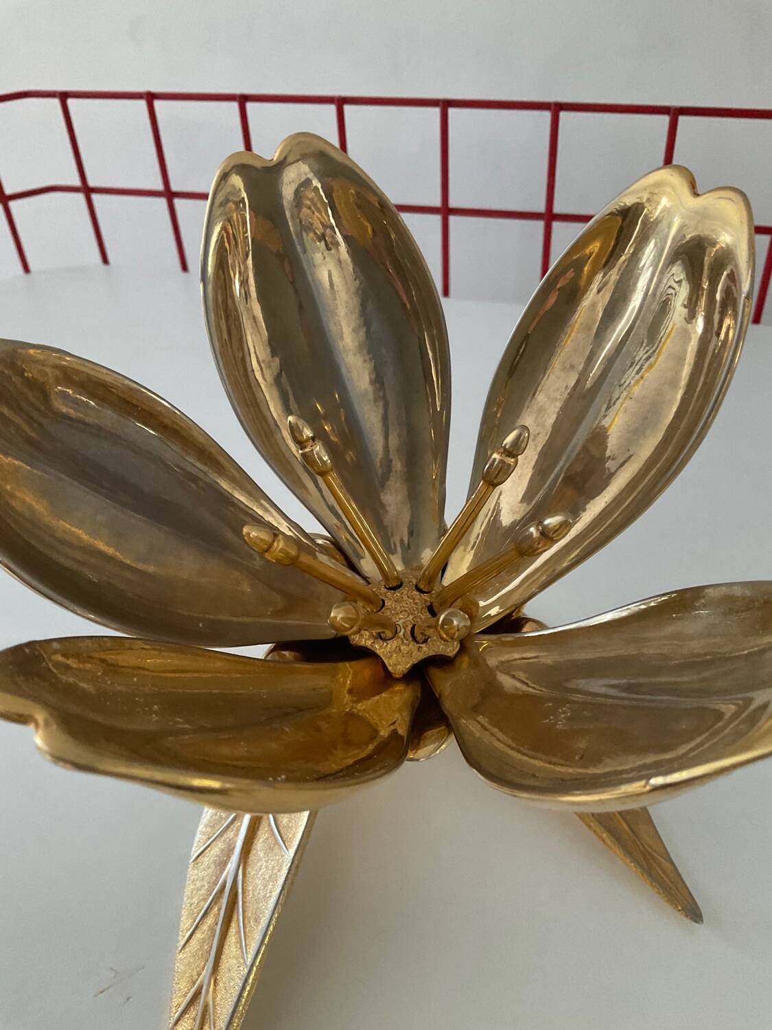 Bronze lotus flower ashtray from the 60s and 70s