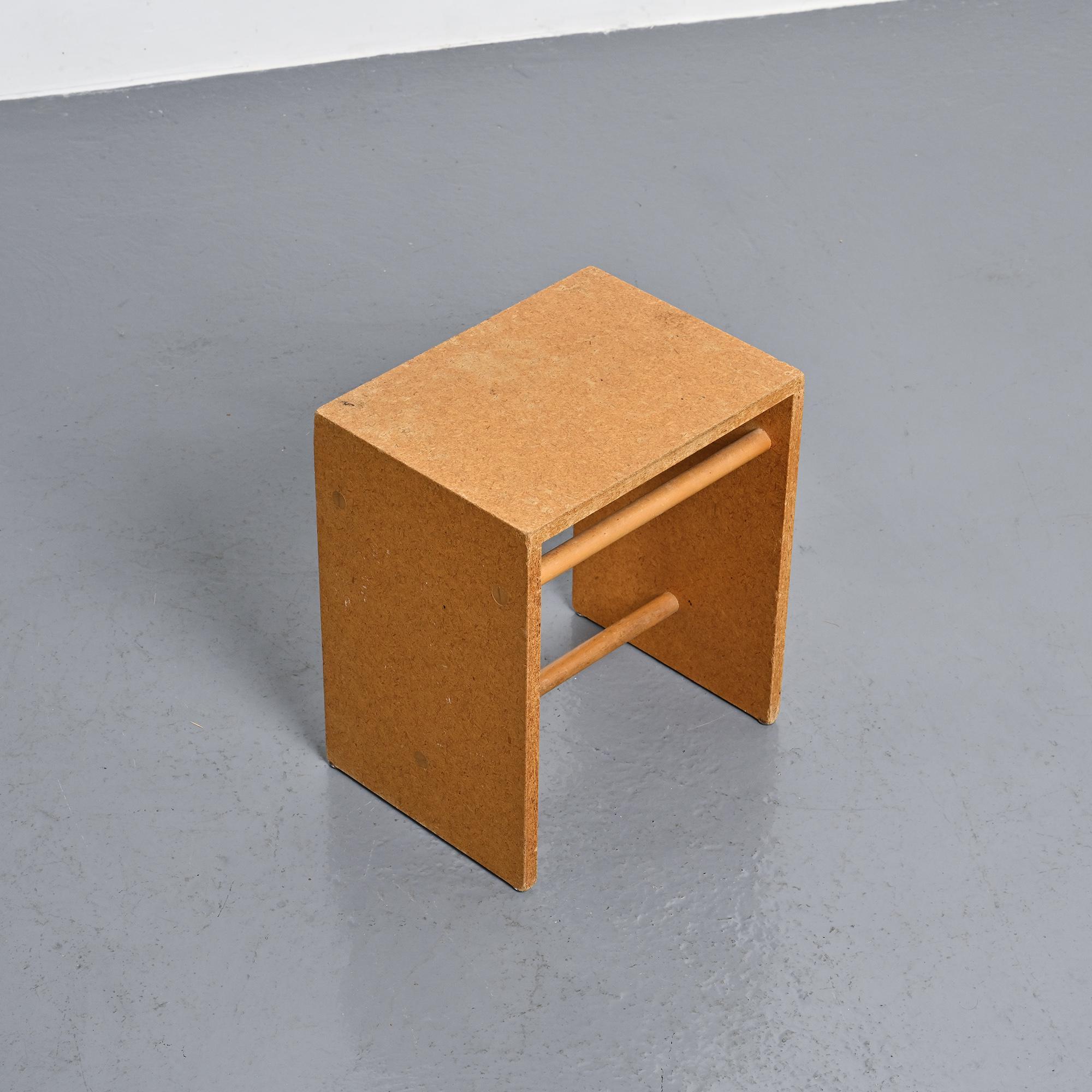 Stool in particle board by Max Bill, Ulm, around 1962