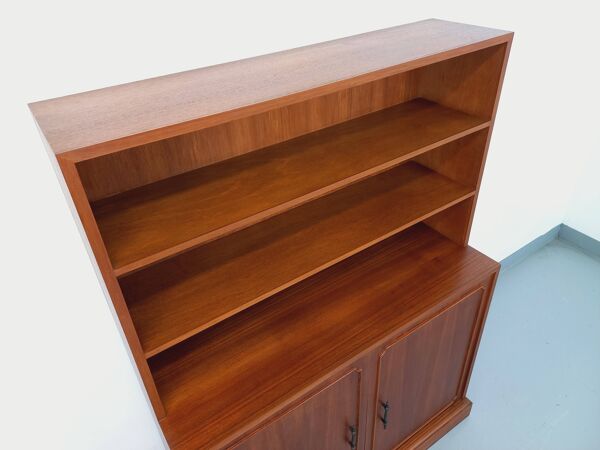 Meuble bibliothèque de rangement vintage en teck des années 60
