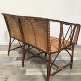 Woven rattan sofa