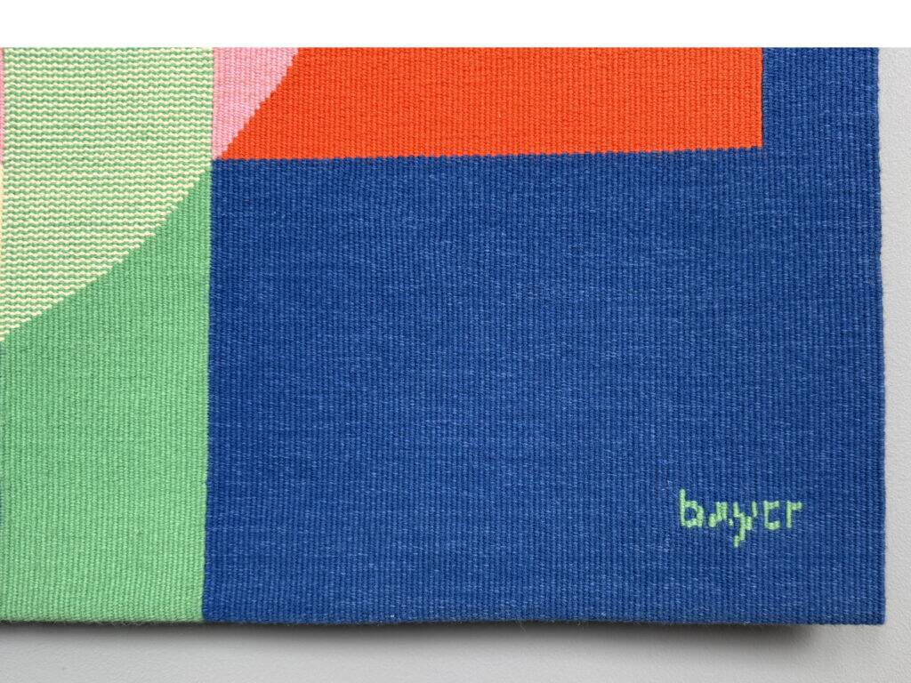 Wall hanging Bauhaus decor by Herbert Bayer for NGM, Germany, 1988. Title of the work: "White Circle over Structure"