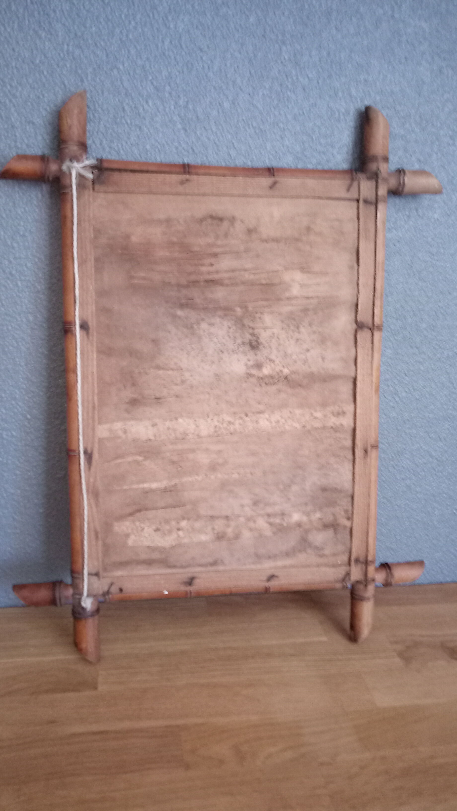 Miroir ancien "cadre bambou" 45 x 57 cm