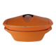 Double casserole in orange cast iron Le Creuset design Raymond Loewy