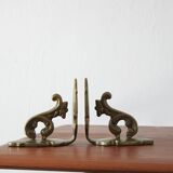 Serre-livres en laiton style années 1960, lot de 2