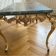 1960s marble and metal coffee table