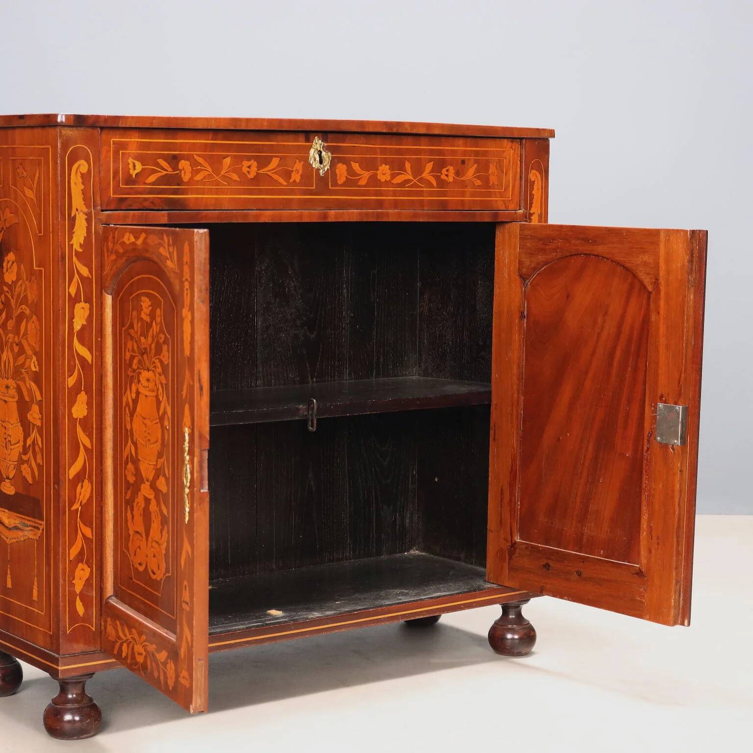 Antique mahogany sideboard with oak inlays, late 19th century.