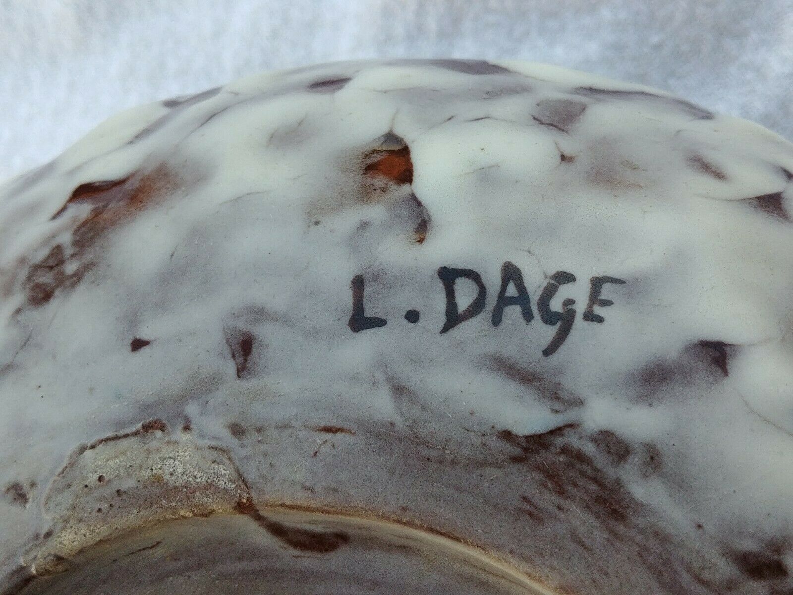 Art Deco ceramic vase wrought iron frame with lemon tree decoration L Date