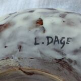 Art Deco ceramic vase wrought iron frame with lemon tree decoration L Date