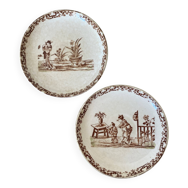 Coupelles en terre de fer , soucoupes tasses HB & Cie