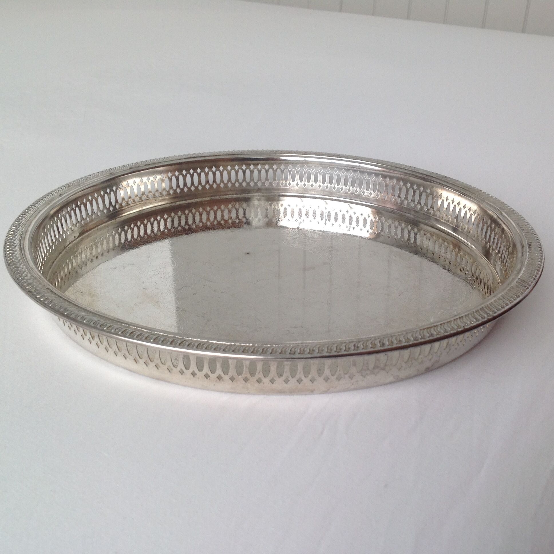 Silver metal tray