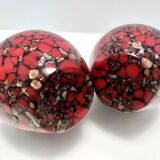 Black and Red Murano Glass Vases by Vincenzo Nason with Bronze Aventurine Glass