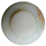 Flattened alabaster ball vase