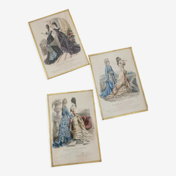 Set of 3 coasters 'journal des demoiselles'