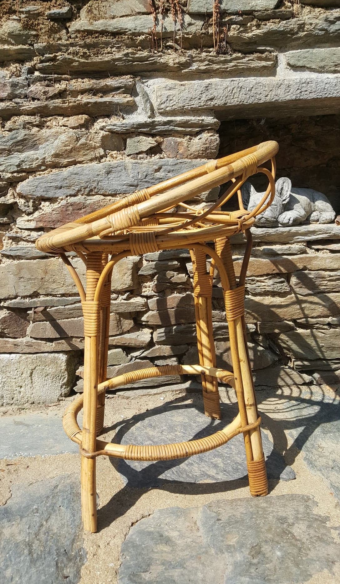 High chair in rattan 60s