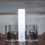 Pair of Murano glass bookends by designer Barbini, modernist bookend.