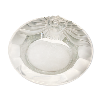 Lalique cendrier à tête de lion cristal XXème