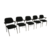Suite de 5 fauteuils de bureau 1970