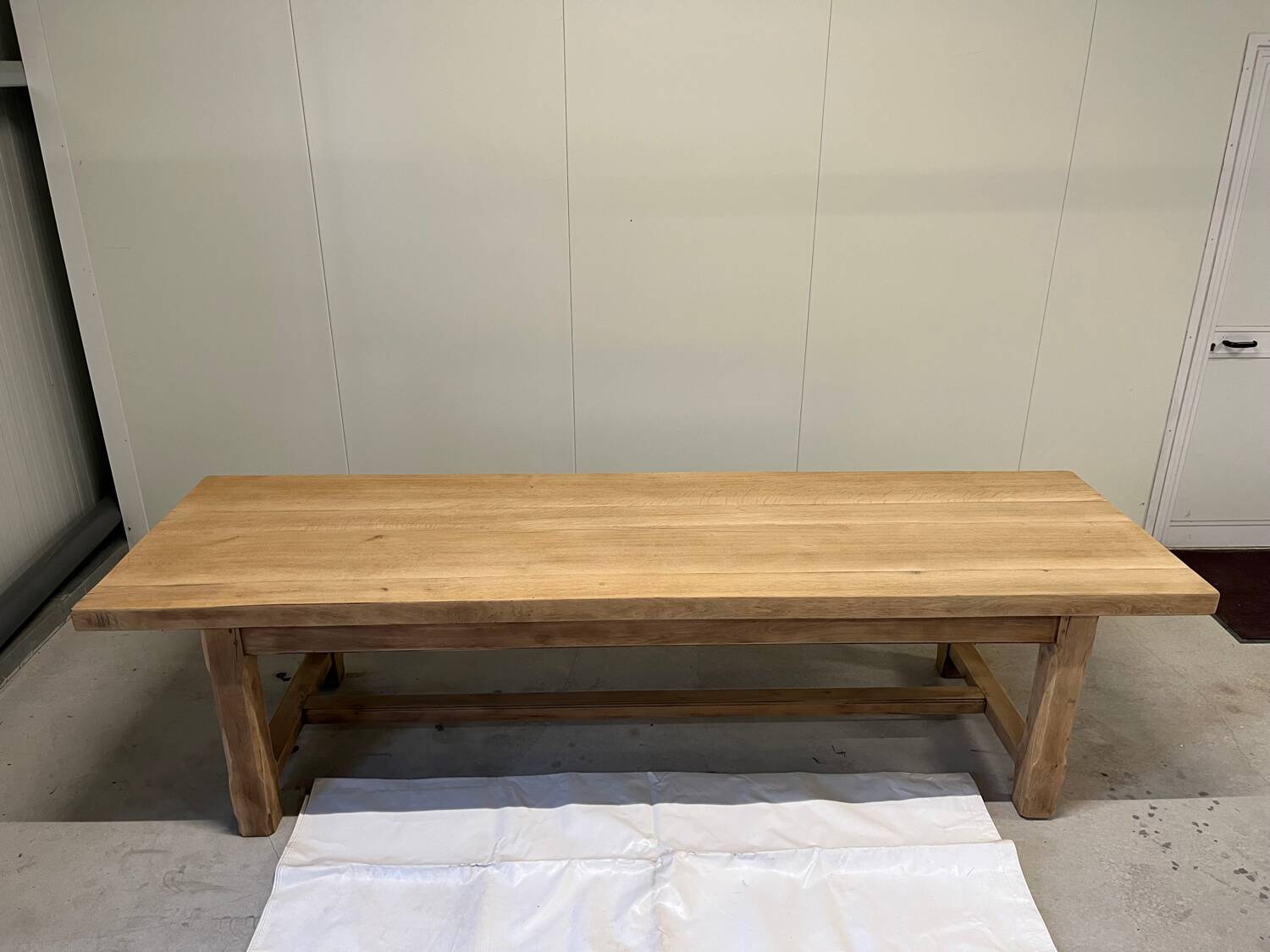 Light solid oak farmhouse table