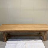 Light solid oak farmhouse table