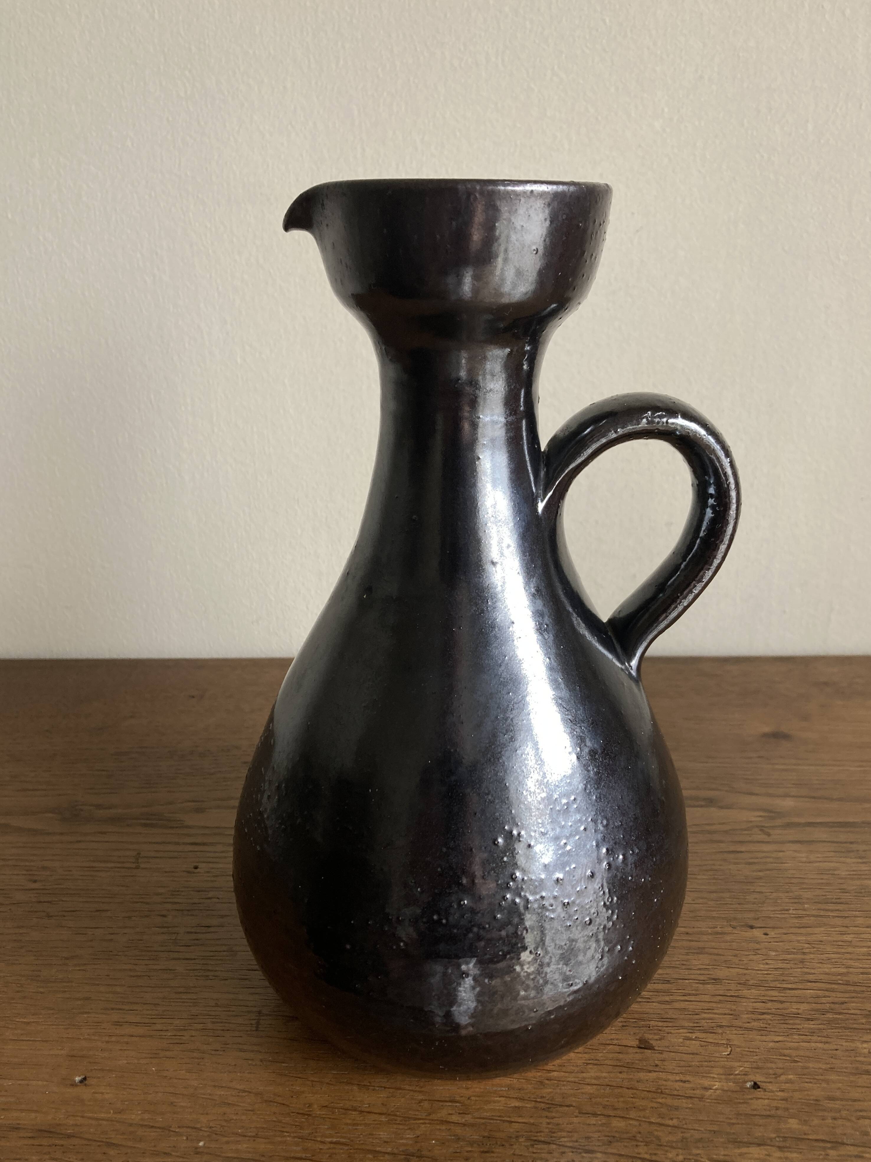 Robert Picault ceramics, black glazed earthenware, 1960