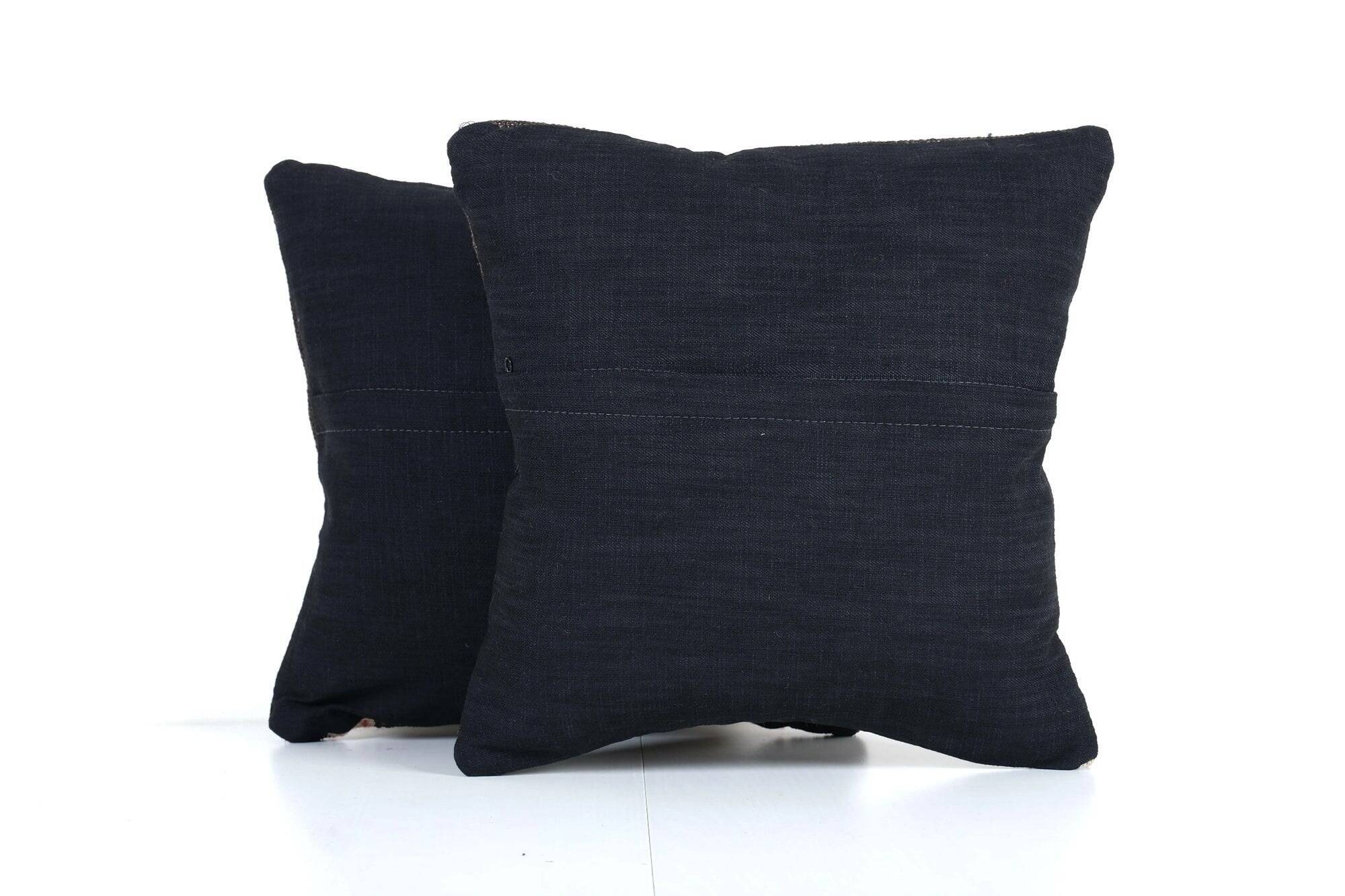 Set of 2 vintage kilim cushion covers 38x38 cm