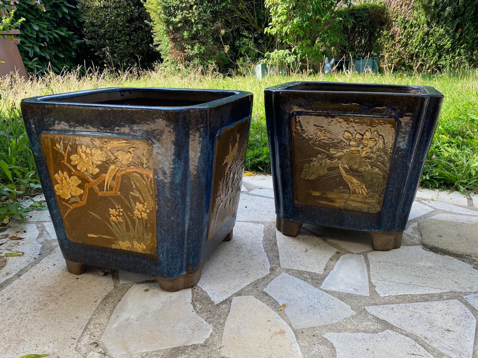 Duo of Large Ceramic Pots