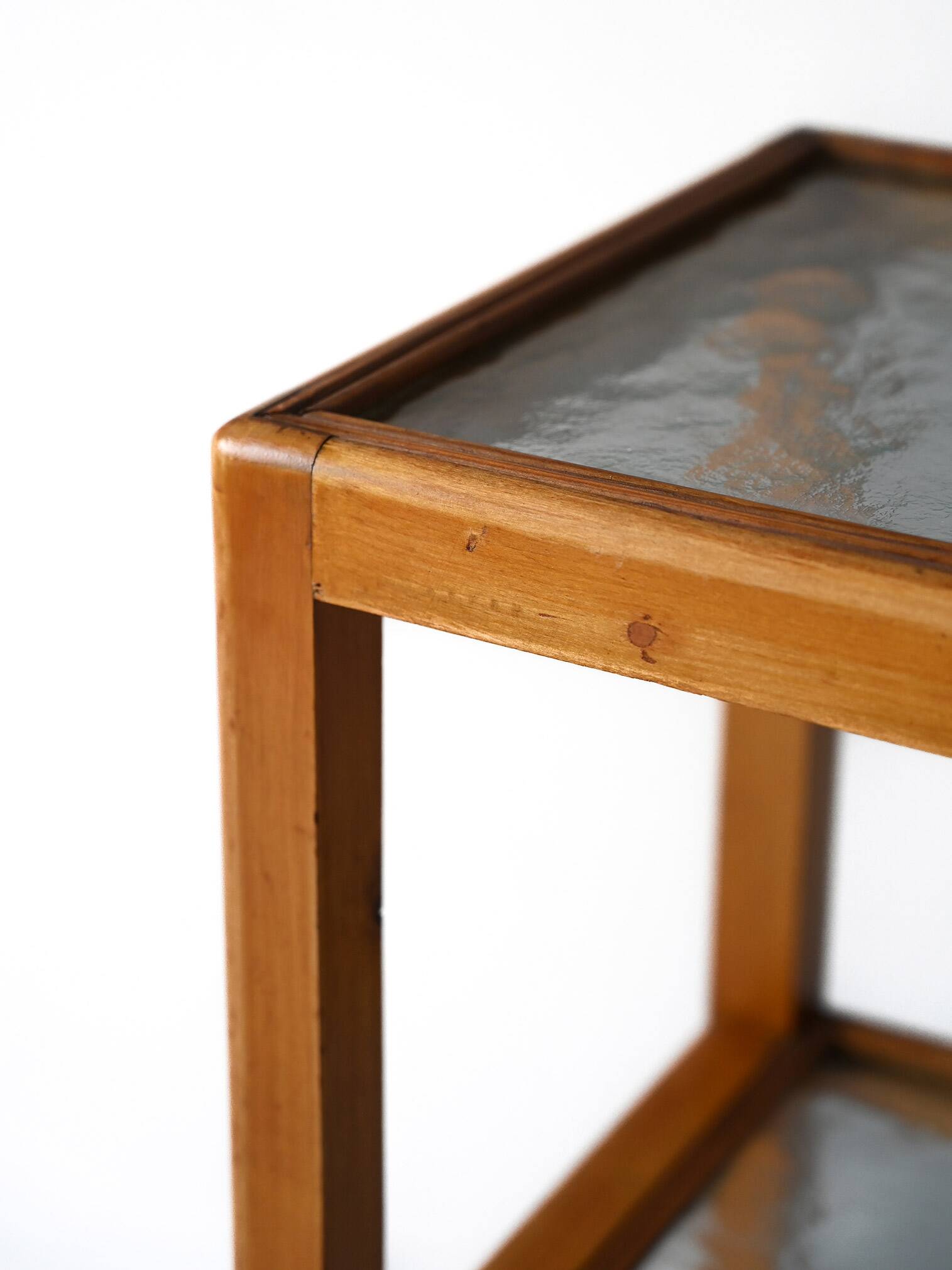 Vintage wooden and glass serving trolley