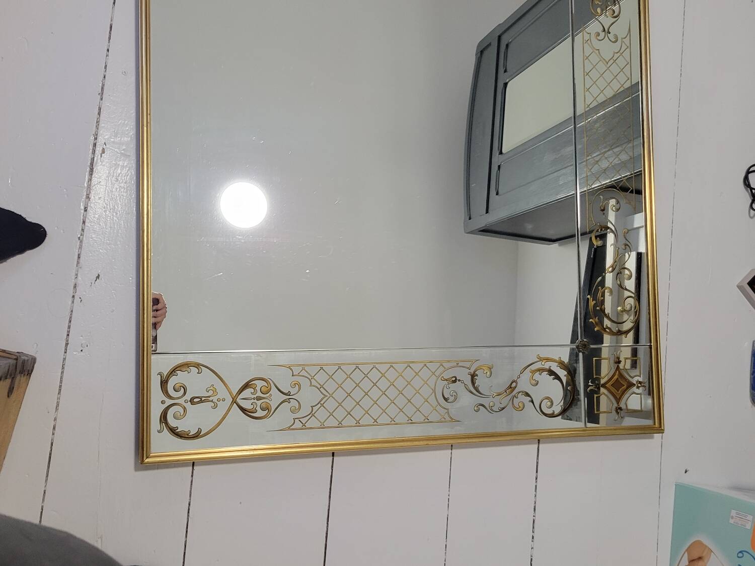 Eglomise brasserie mirror, late 19th century