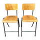Industrial high stool Toupie in wood and metal, 1960s